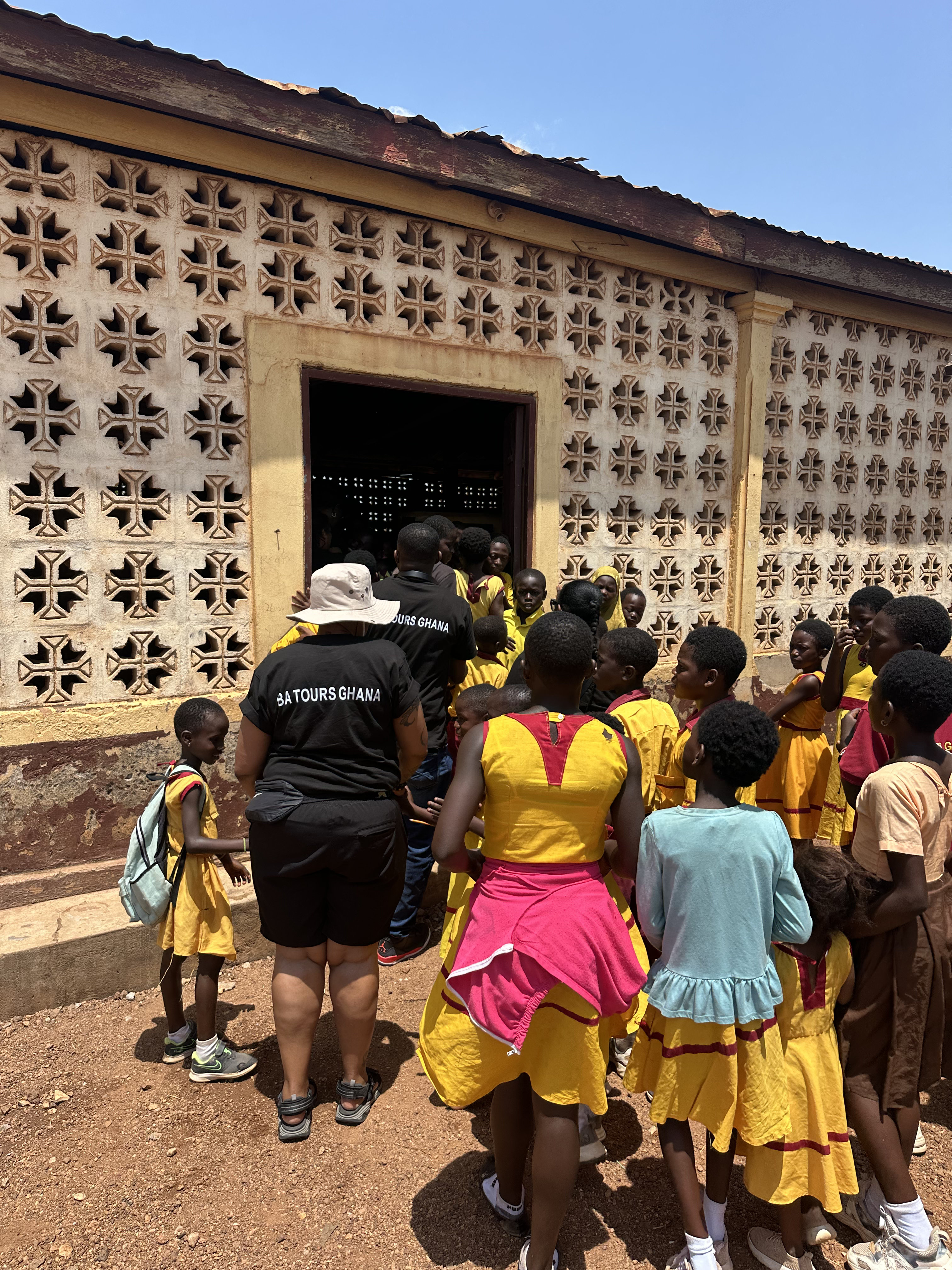 Girls entering school Ghana